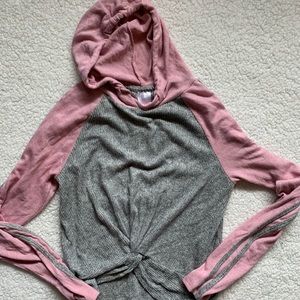 No Boundries size S pink and gray lightweight hoodie